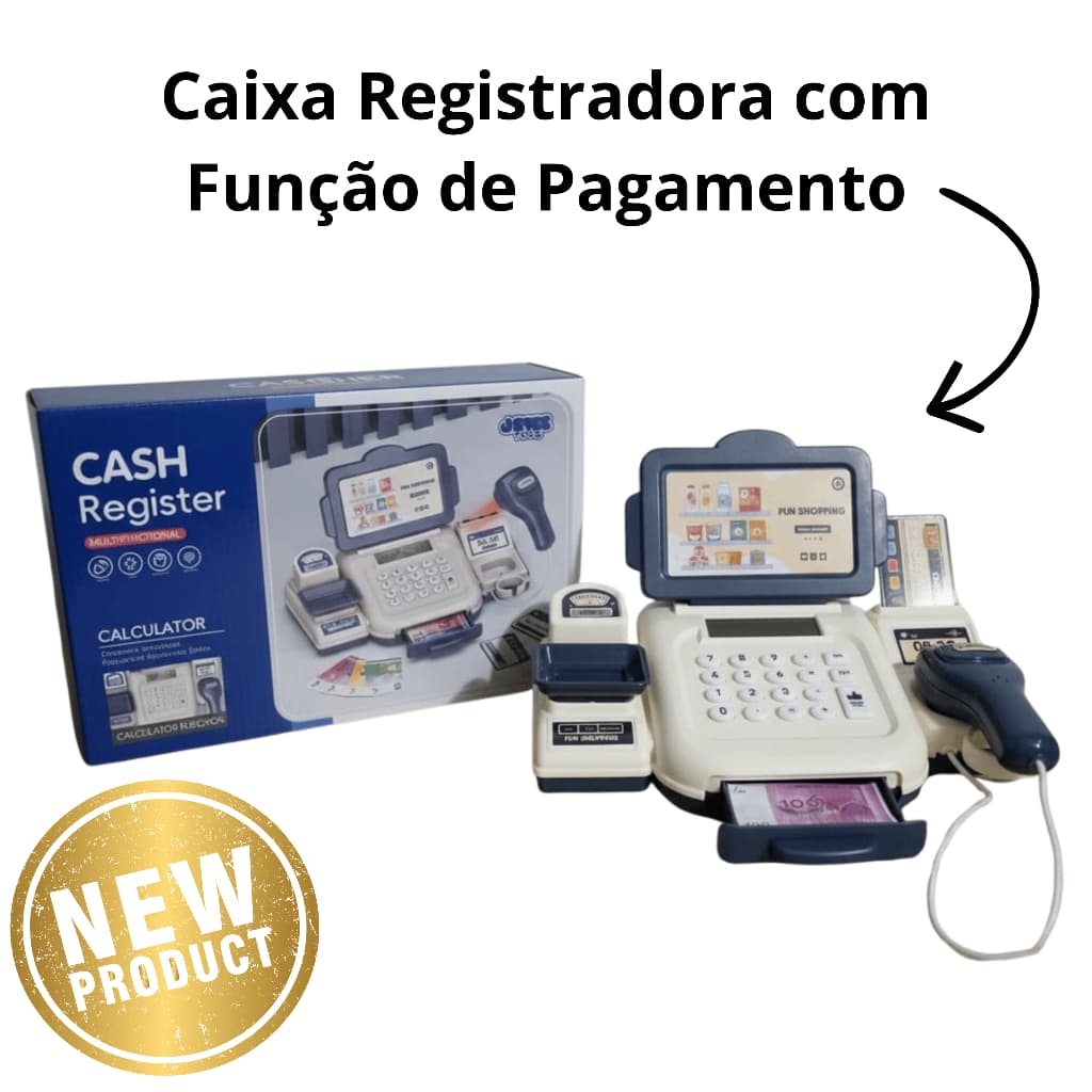 Brinquedo Caixa Registradora Infantil com Luz e Som Calculadora Aprendizado