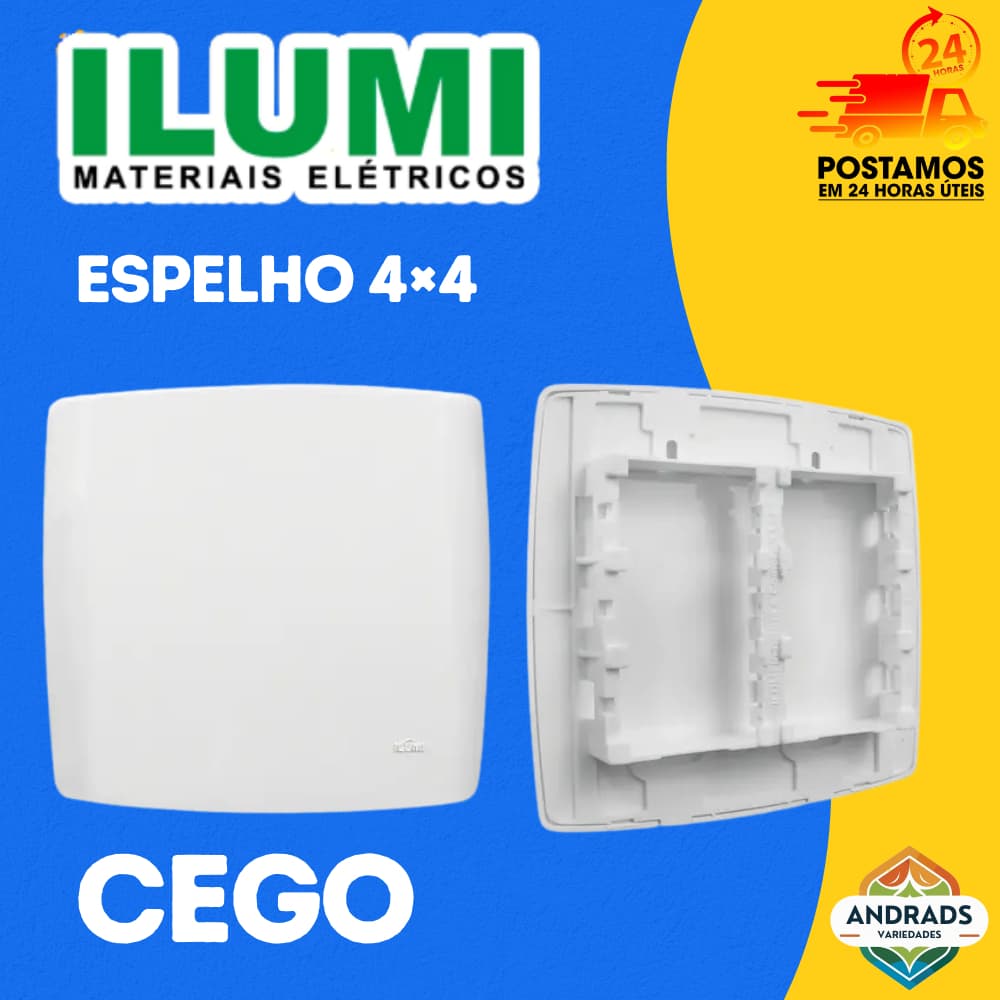 Placa Cega 4x4 com Suporte Slim Ilumi Branco