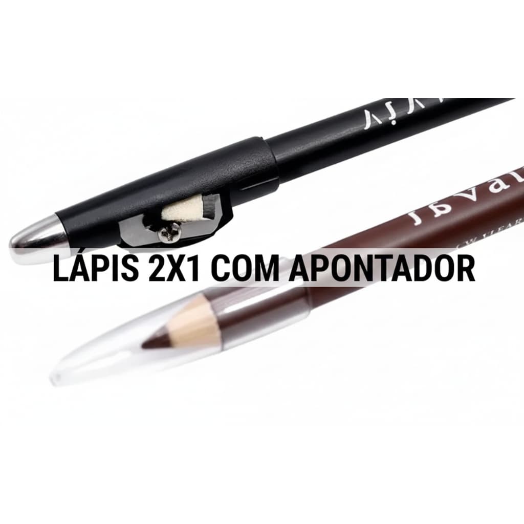 Lápis de olho 2 em 1 Preto e Marrom com apontador / Lápis de olho