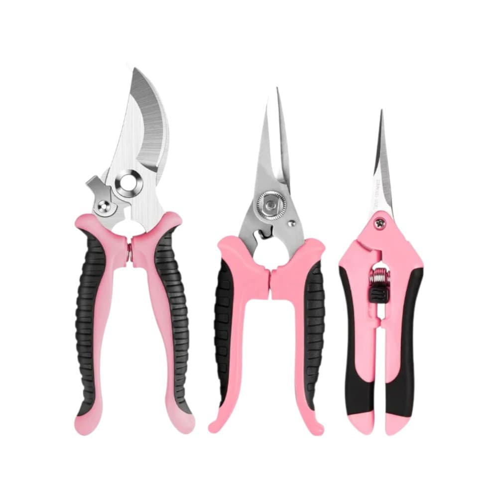 Kit 3 Tesouras Poda Jardim Ideal Para Colheita De Frutas E Cuidados Com Plantas