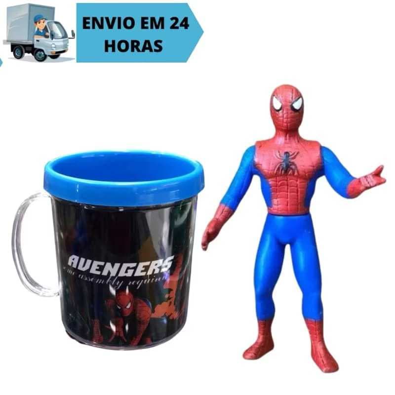 Kit 2 Homem Aranha, Boneco + Caneca Personalizada