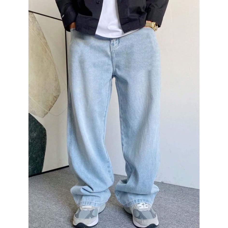 Calça Balão Premium Preta Edição Limitada Baggy Streetwear, Larga 100% Jeans de Rua – Do 36 ao 48