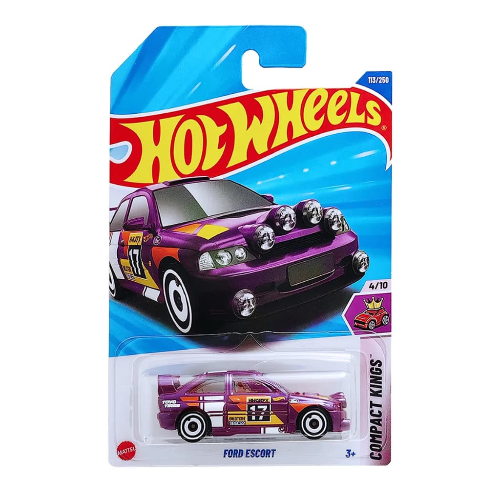 Carrinho Hot Wheels Ford Escort Cosworth Ano 2025 Compact Kings 4/10 JBB99-N7C5 Lote L Cor Roxo