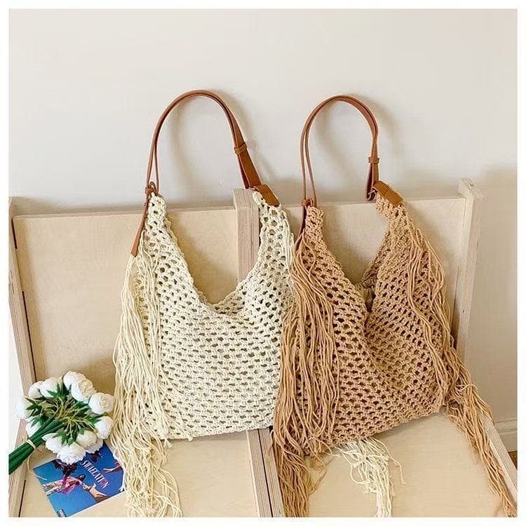 XY Bolsas.Bolsa moda Praia Tricot Croche Verão Clássica