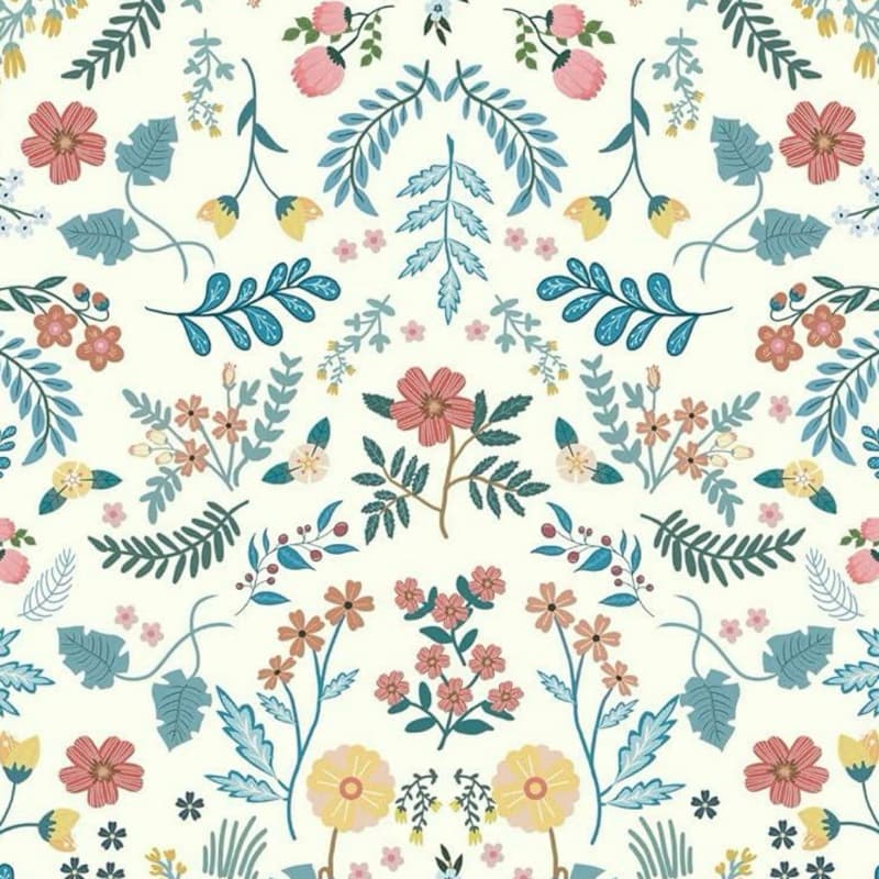 Papel de Parede 3D 5 Metros Floral Vintage METROS x 45CM Adesivo Autocolante para Sala, Quarto