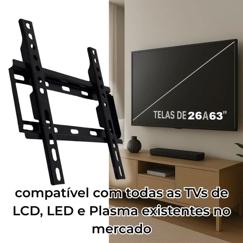 Suporte universal Para Tv Lcd Led Oled Qled 26 A 63 Pol Fixo Suporte de parede para TV
