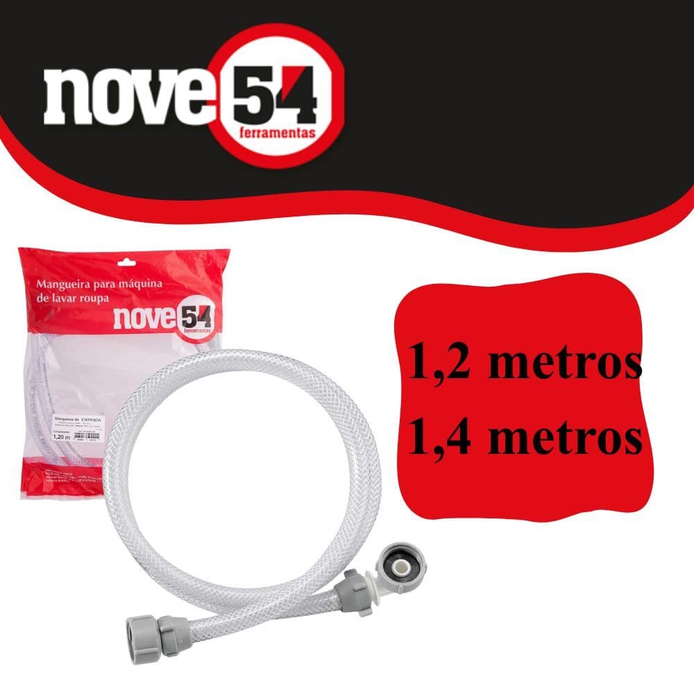 Mangueira de entrada para máquina de lavar 1,20 m 1,40 m NOVE54