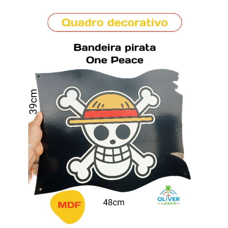 Quadro One Peace bandeira pirata mdf