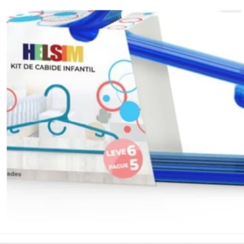 Cabides infantil Helsin Kit 18 Unidades – 3 Packs com 6 Cabides Cada