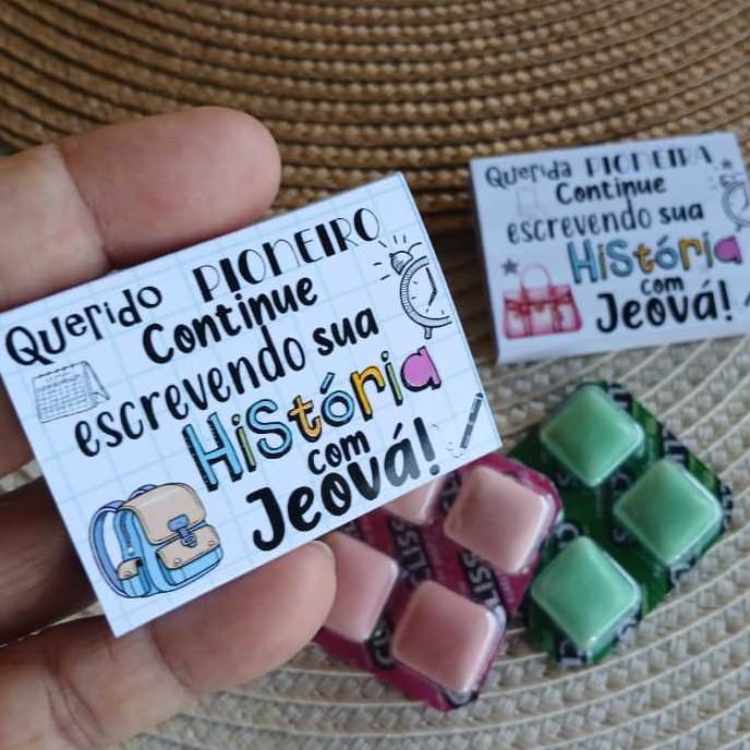 Chiclete Personalizado Querido Pioneiro Brinde Presente J- KIT 10 a 30 Unidades