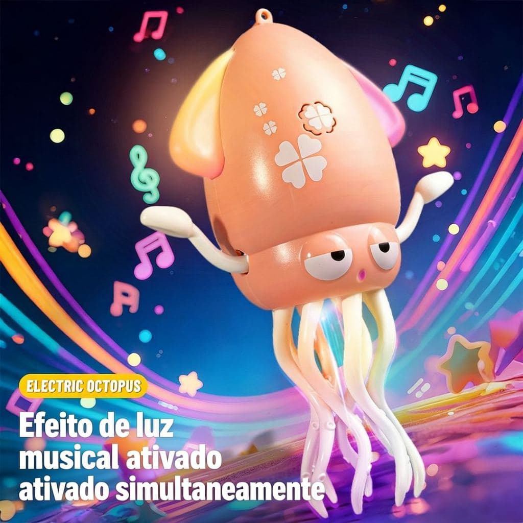 Brinquedo Elétrico Polvo/Jelêufas | Dança Mágica com Luz e Som, Sensor de Evitação de Obstáculos