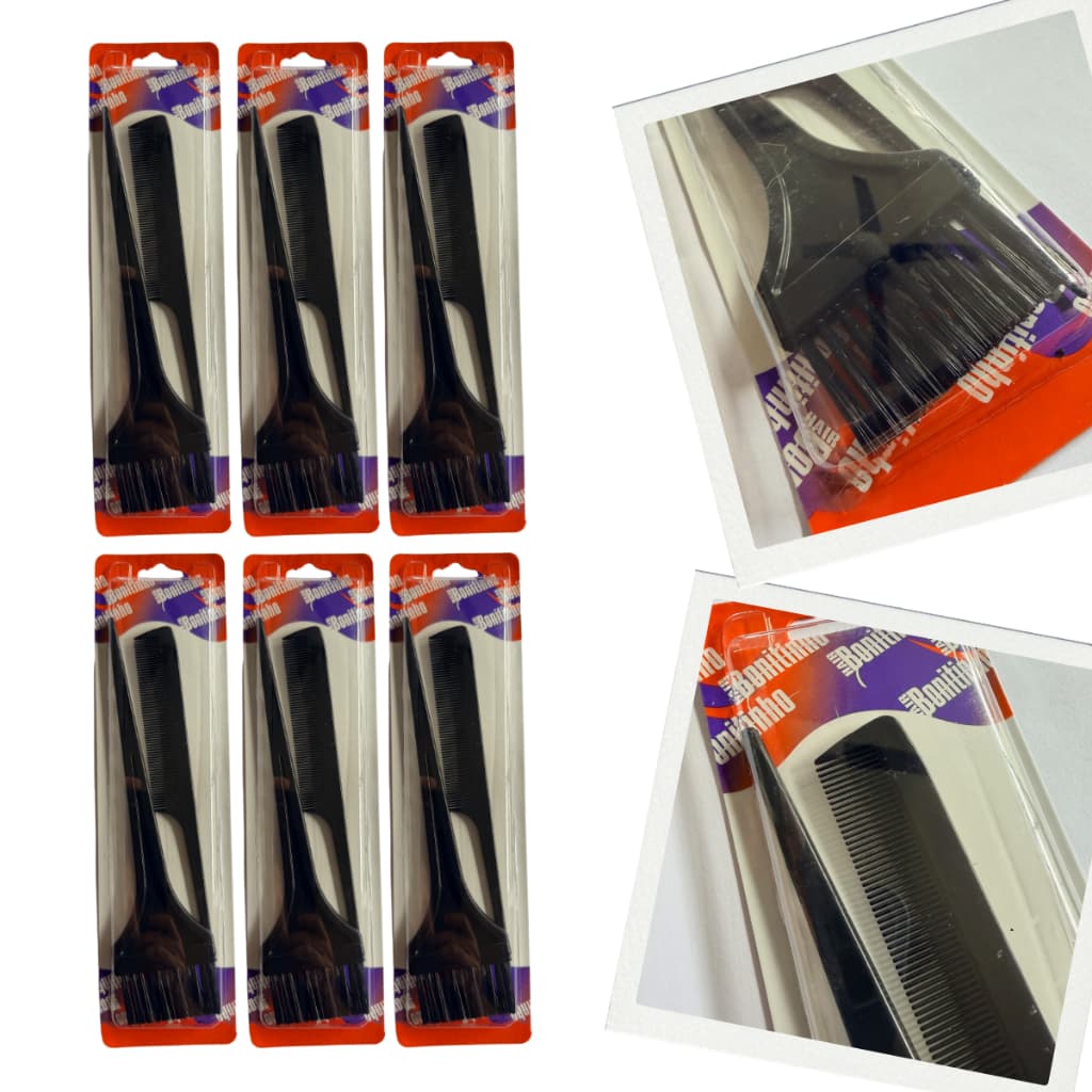 Kit 6 Pincéis de Tintura com Pente Hair Bonitinho 0597 Marilu Cabeleireiro Beleza Pintura de Cabelo