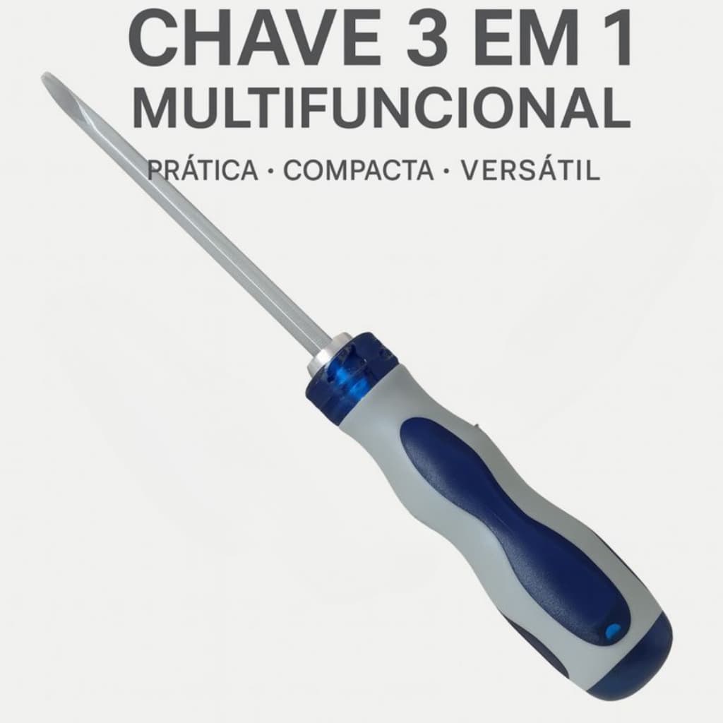 Chave Multifuncional 3 em 1 Fenda / Allen / Boca – Compacta e Durável