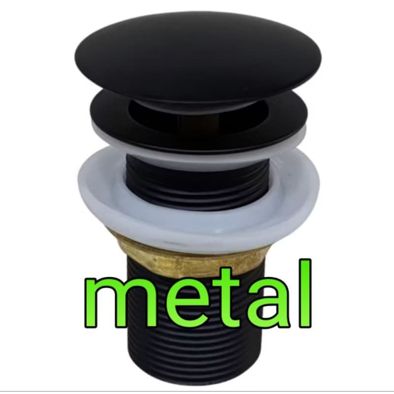 Válvula Click Preto para Cuba de Banheiro (1.1/4") - Design Moderno e Funcional 14840B