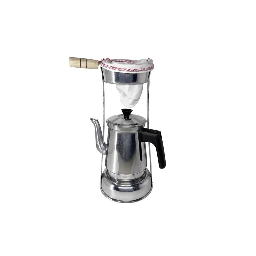 Coador de Cafe Polido com Bule em Aluminio N 8  POLIDO COM BULE