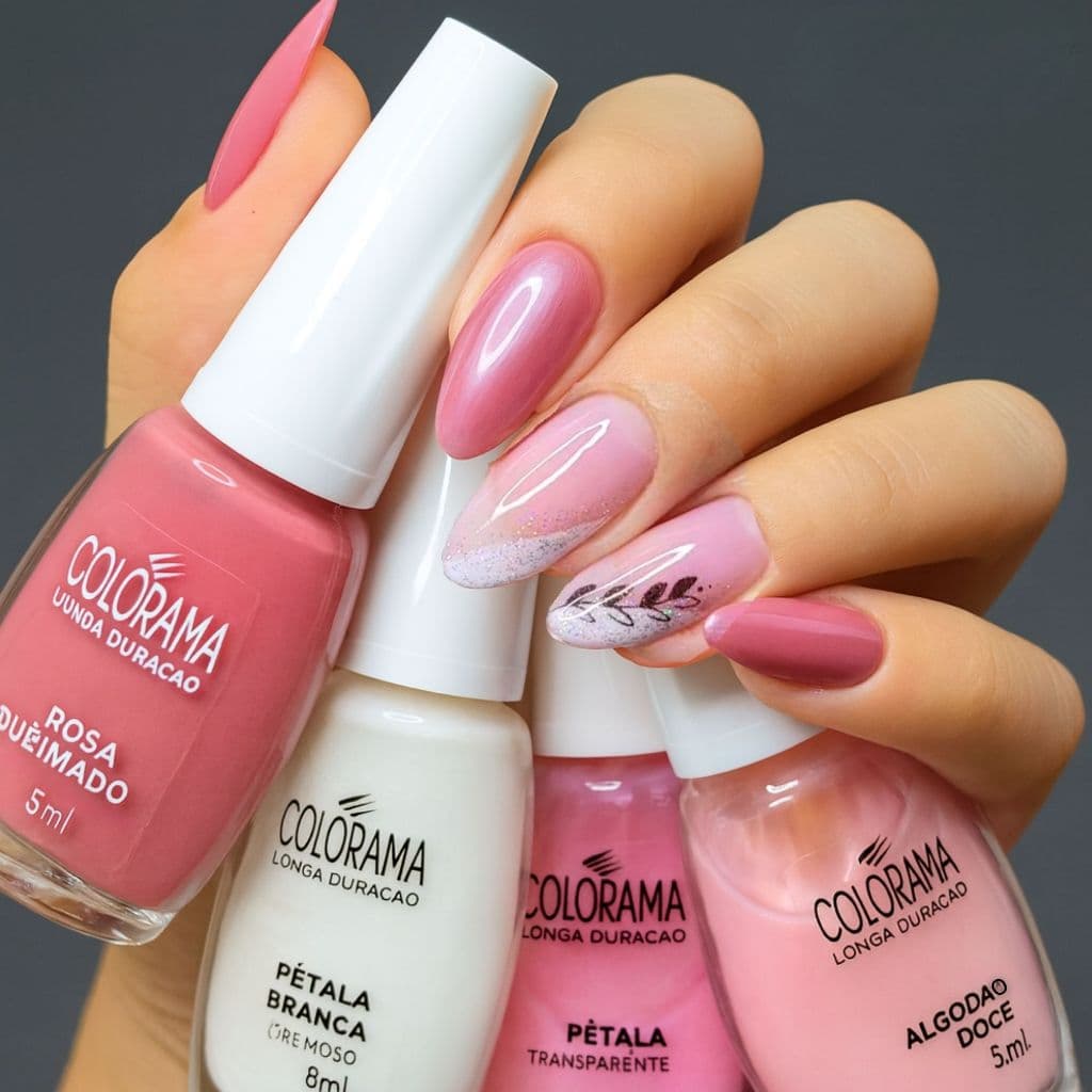 Kit Esmalte Colorama Tons Rosa e Branco Cremoso Esmalte Atacado Misturinha Unha
