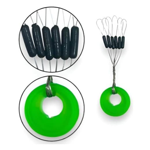 Kit C/ 20 unidades com 120 Stopper Borracha Pesca Linha Trava Chumbo Bolinha L