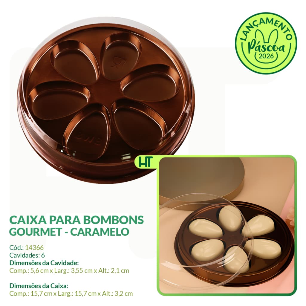 10~50 Caixa para Bombons Gourmet Caramelo BWB 14366 - Mini Ovos Gourmet - Lançamento Páscoa 2026