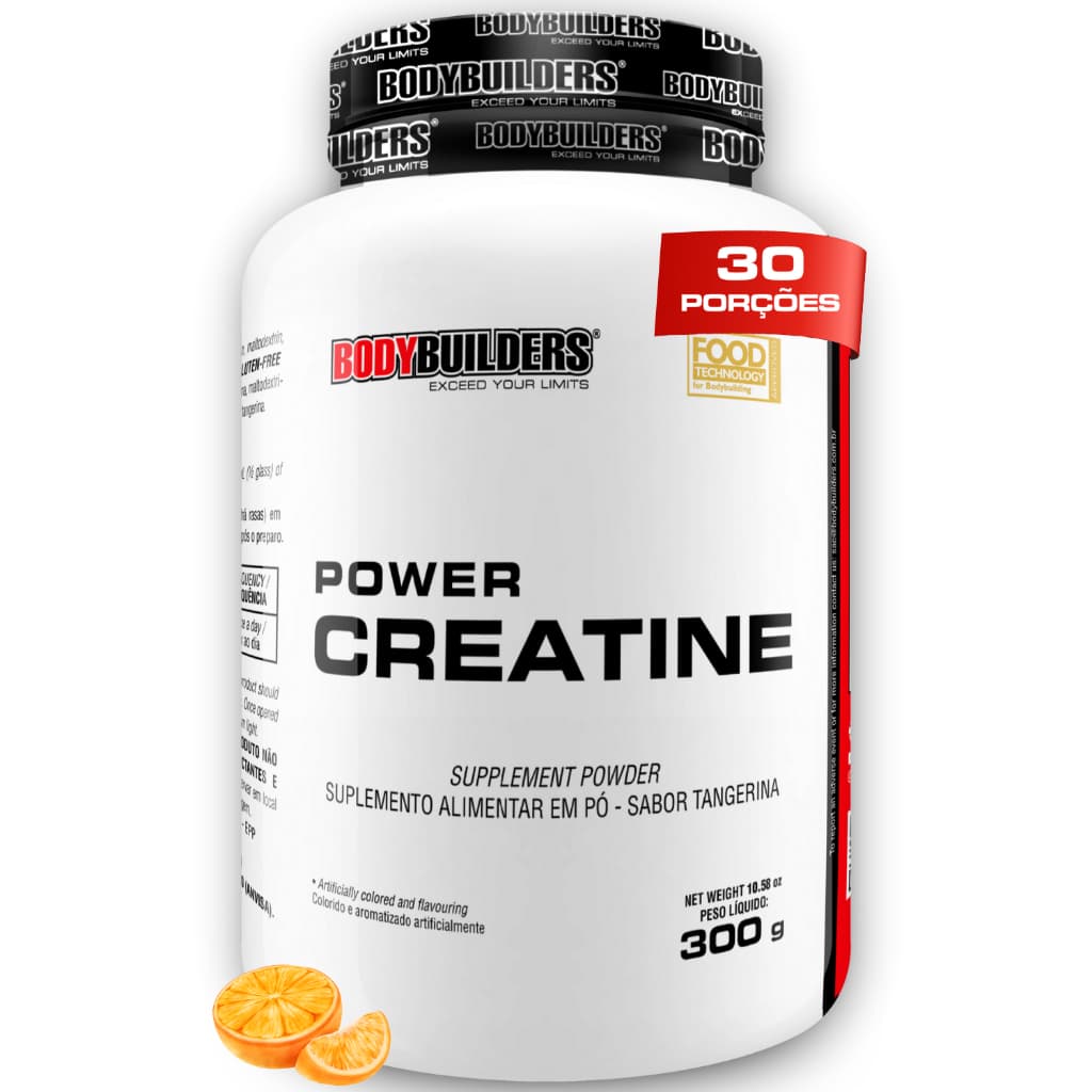 Creatina Power 300g - Sabor Tangerina - Bodybuilders