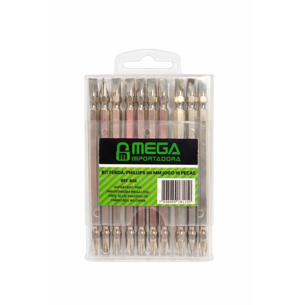 Jogo Bits Pontas Duplas Fenda/phillips 110mm C/ 10pçsJogo Bits Pontas Duplas Fenda/phillips 110mm C/ 10pçs Jogo Bits Pon