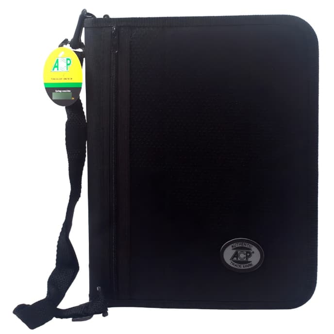 Fichário Universitário Argolado com Alça Nylon Preto Acp