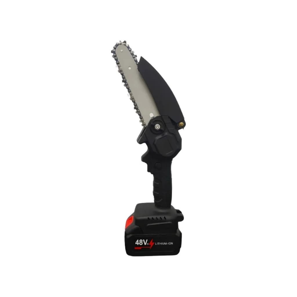 Mini Motosserra Elétrica 48V Portátil Bateria Lítio Sem Fio 4 Polegadas Carregador Bivolt 2 BATERIAS