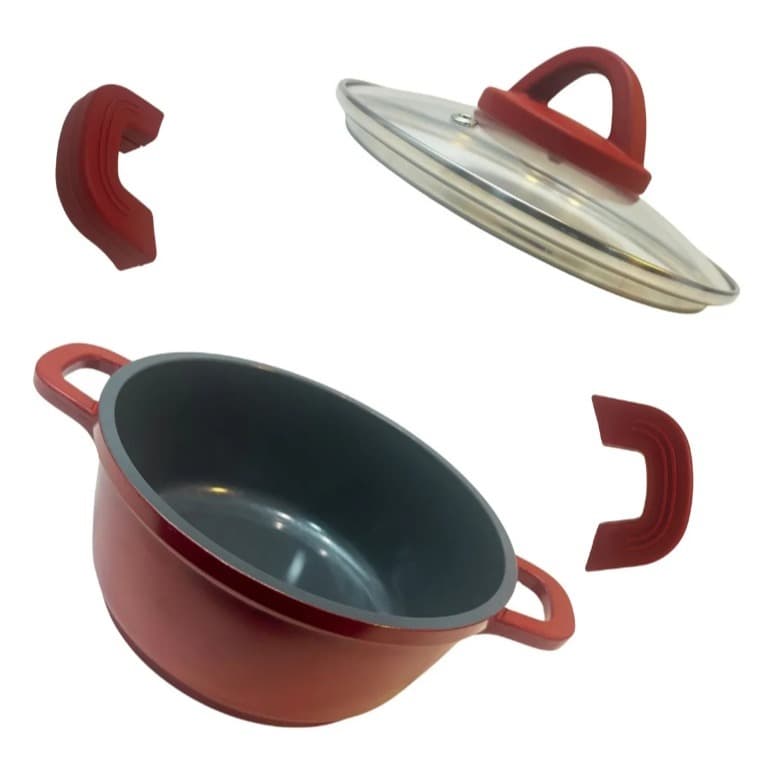 Panela 20 Cm Cacarola C/ Revestimento Ceramica Antiaderente