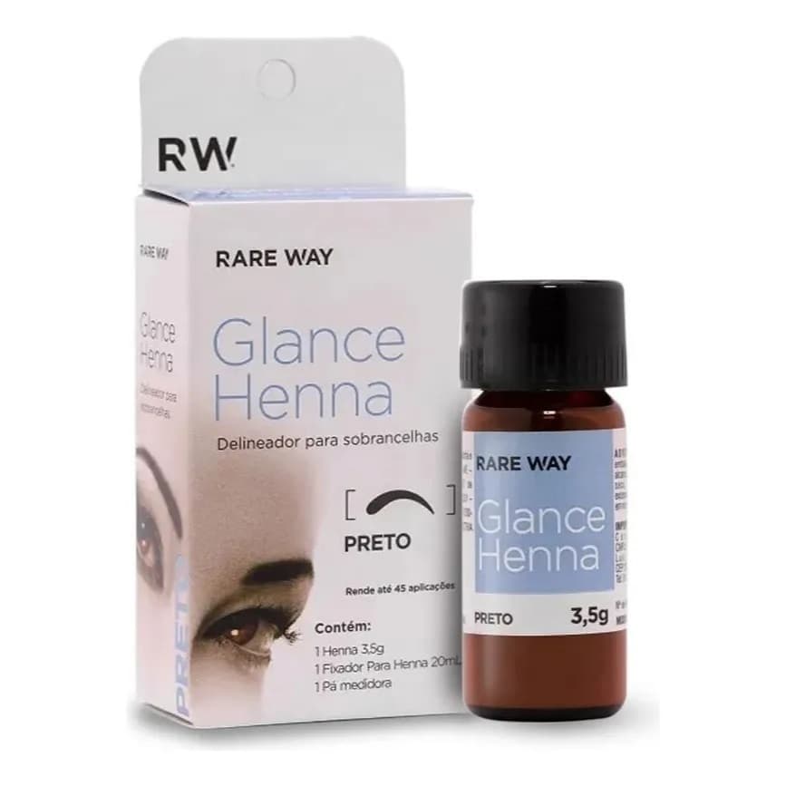 Henna Glance Delineador E Fixador 20ml Pá Medidora Rare Way