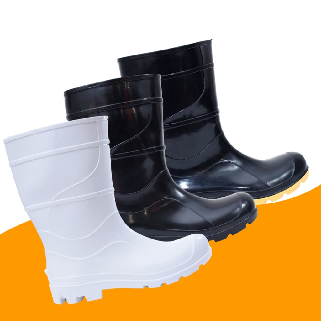 Bota Galocha PVC Impermeável Antiderrapante Cano Médio CA EPI Profissional Limpeza Faxina Chuva Trabalho Motoboy
