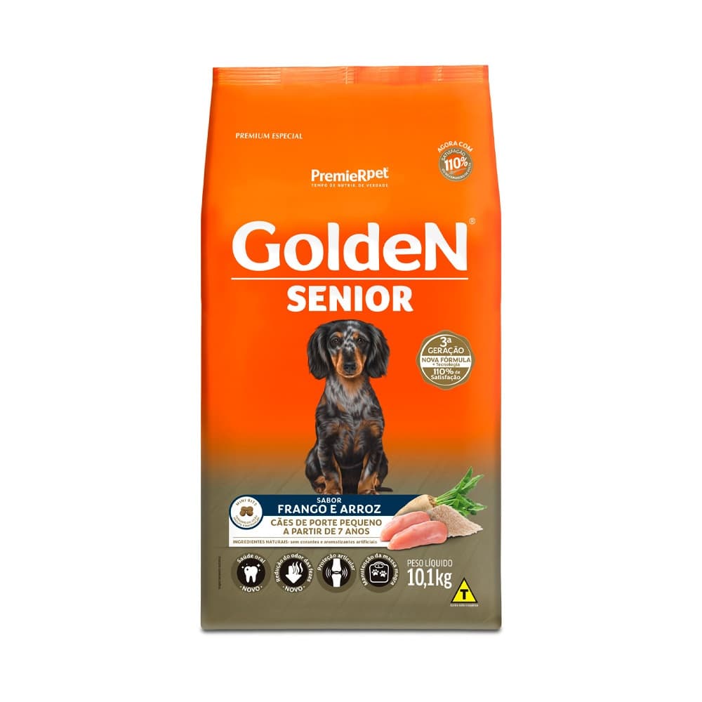 Golden Senior Cães Porte Pequeno(Mini Bits) Frango e Arroz