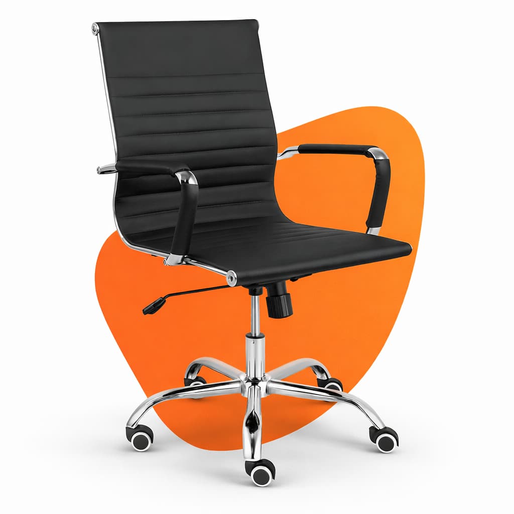 Cadeira de Escritório Moob Boston Diretor Giratória Com Função Relax Preta