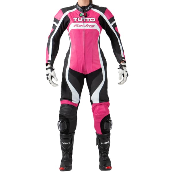 MACACÃO FEMININO TUTTO RACING LADY V2 PEÇA ÚNICA – Rosa Preto e Branco