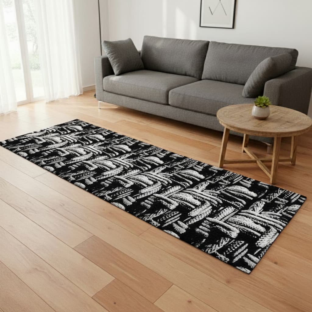 Tapete Passadeira Antiderrapante para sala Cozinha 1,35m x 0,45cm Jacquard Decoração lavável