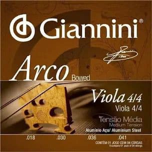 Corda De Viola De Arco Giannini Aço Tensão Média 4/4