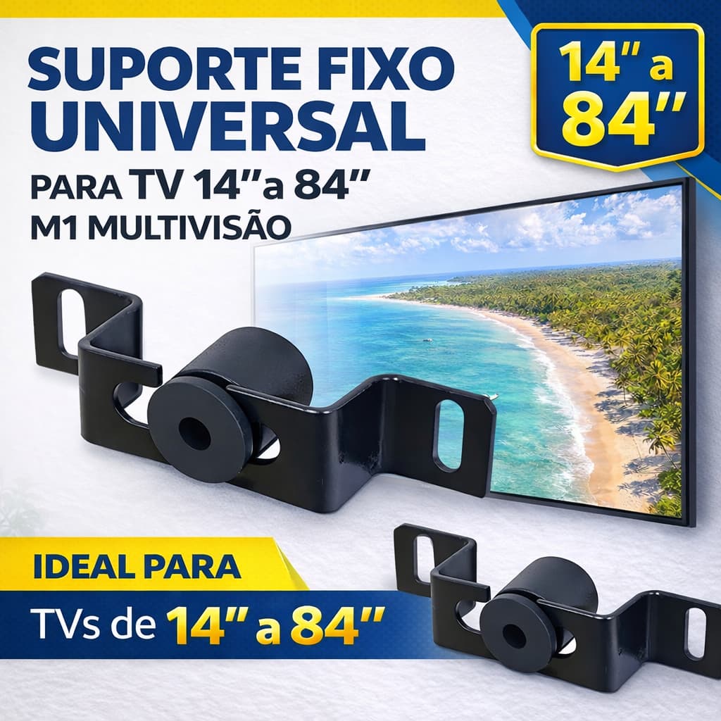 Suporte para TV Universal LED LCD FIXO Ultra Slim Reforçado para 14 até 84 Polegadas