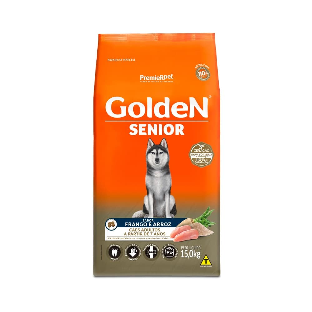 Golden Sênior Cães Frango e Arroz