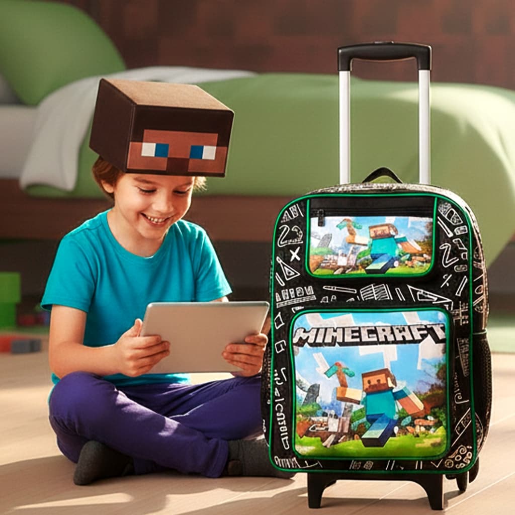 Mochila Escolar Infantil Grande Com Rodinhas E Alças De Silicone Resistente Reforçada