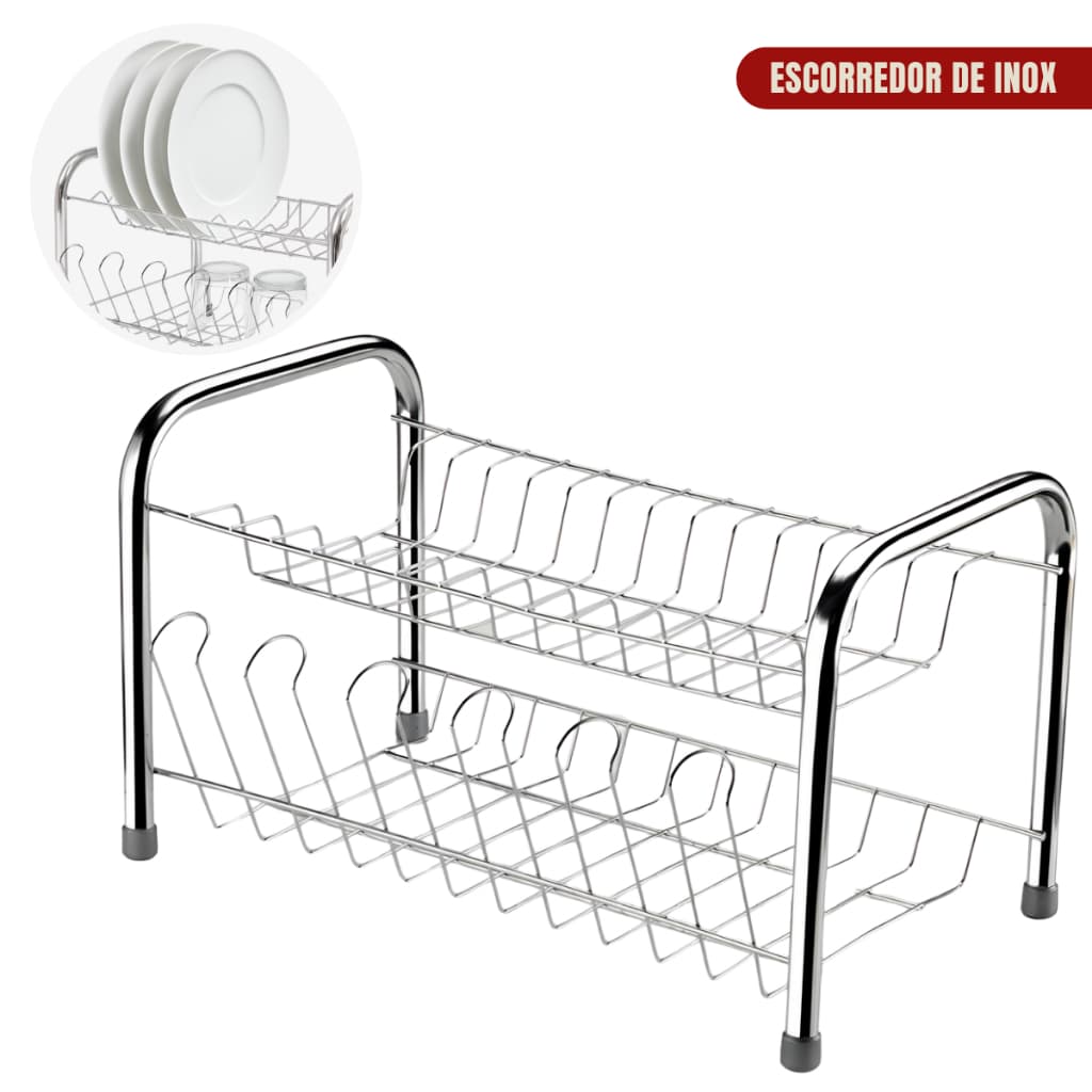 Escorredor de Louça Porta Copos Pratos Vidro Talher