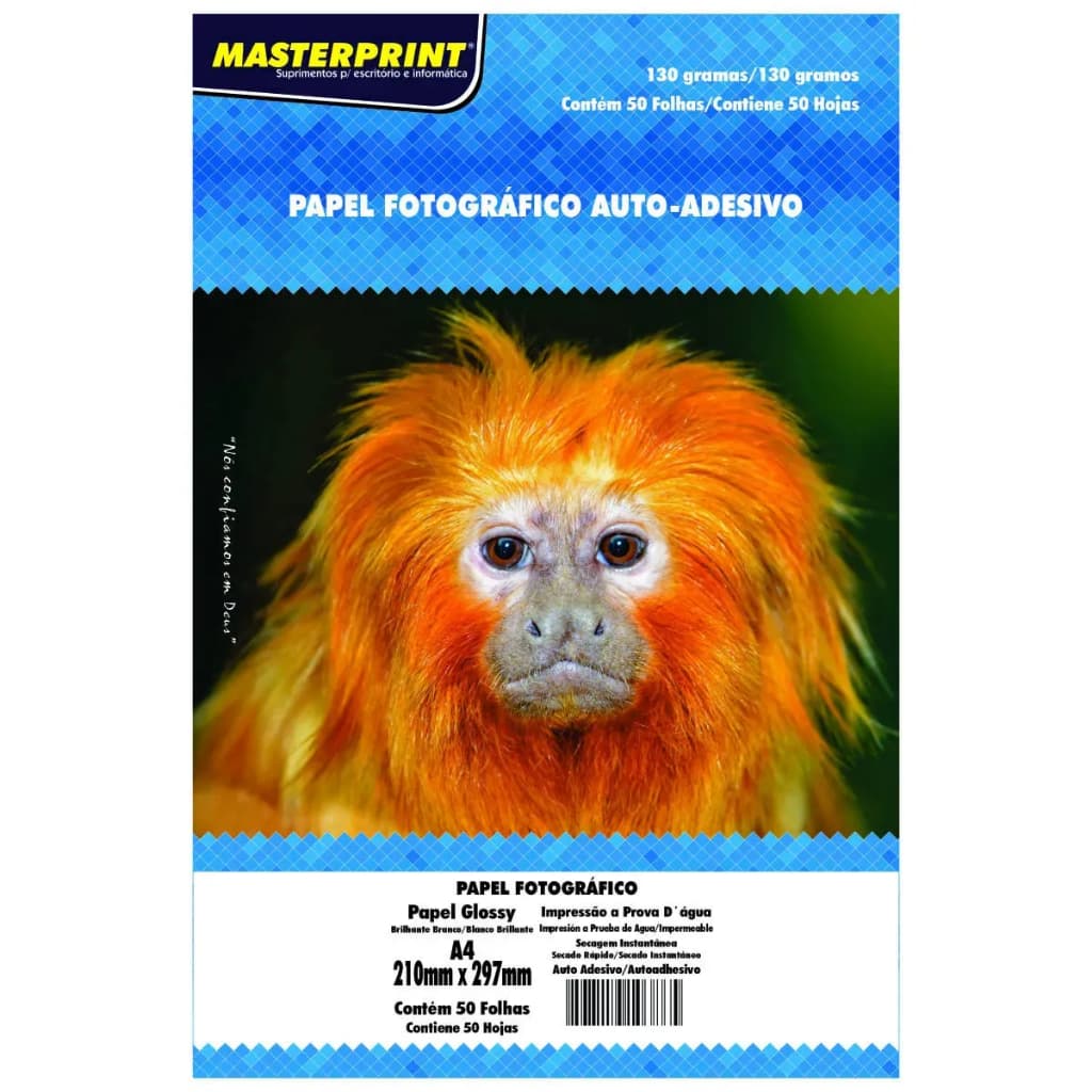Papel Fotográfico Auto Adesivo Glossy A4 130g 50 Folhas Para Impressão profissional