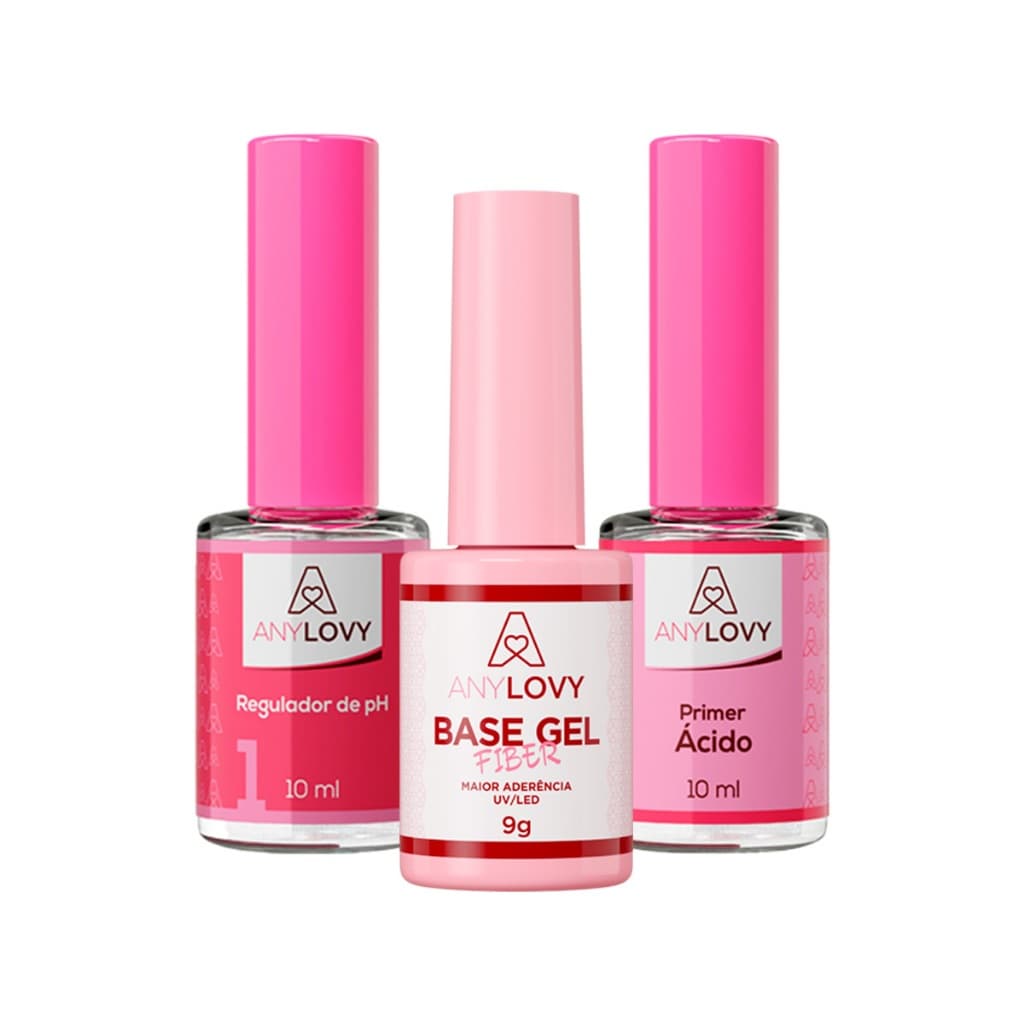 Kit Any Lovy Regulador De Ph + Primer Ácido + Gel Base Fiber