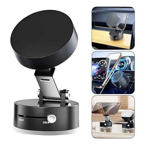Suporte Magnético para Celular com 360° Rotação e Fixação Dupla CXZJ001