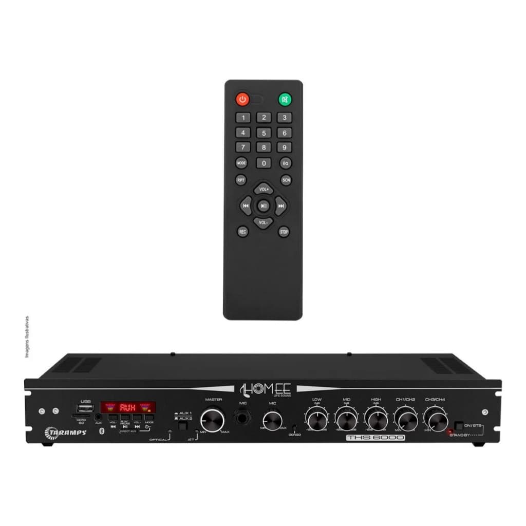 Amplificador Receiver Residencial Ths 6000 Taramps 400w Ths6 Preto 400 W 127/220v