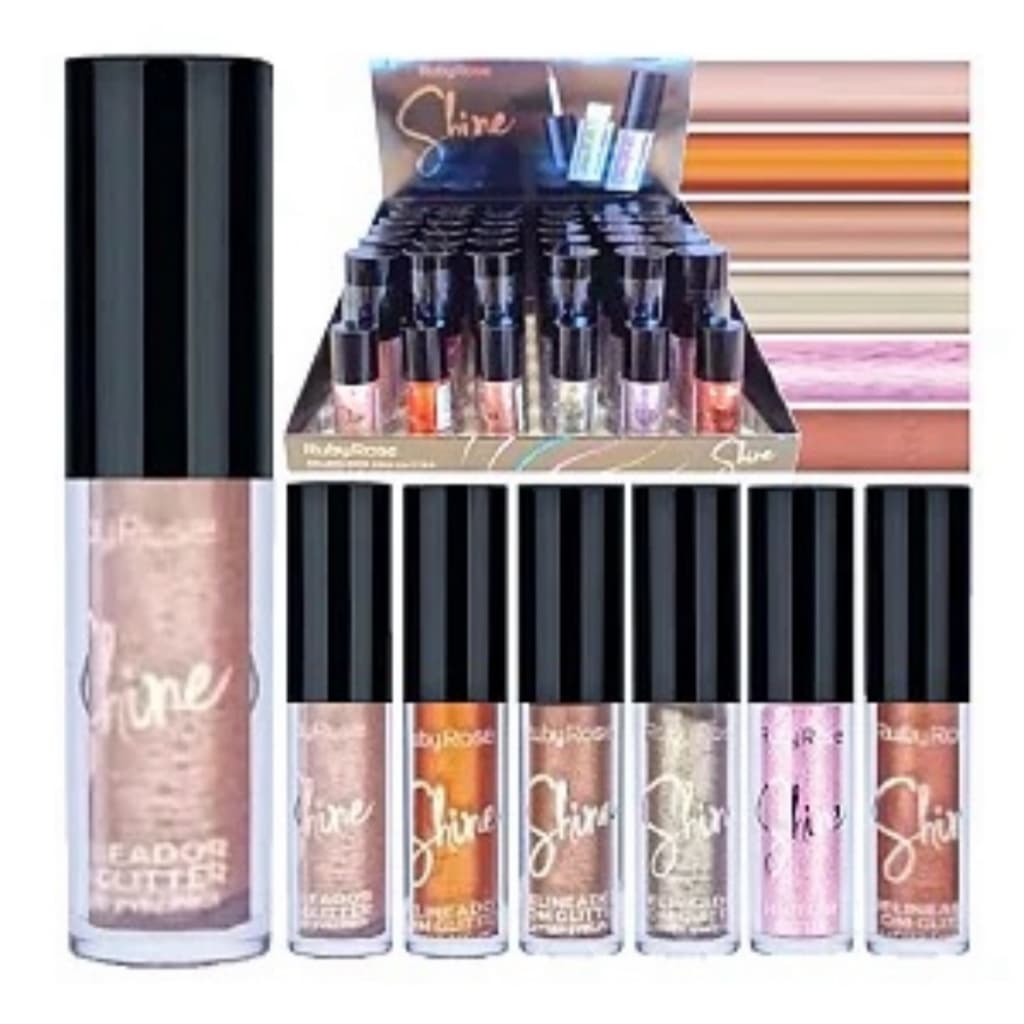 Delineador Com Glitter Ponta Fina Shine Ruby Rose Alta Precisão - 2,4g