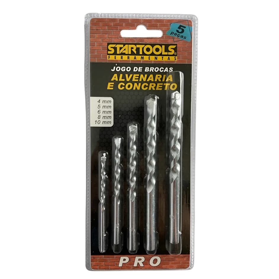 Jogo De Brocas Startools 5 Pçs Madeira Concreto Aço Broca Furar