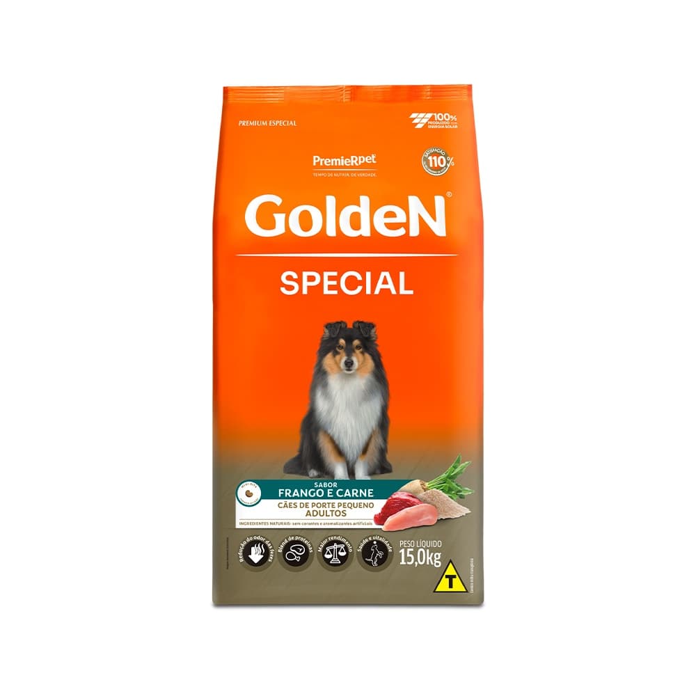 Golden Special Cães Adultos Porte Pequeno(Mini Bits) Frango e Carne