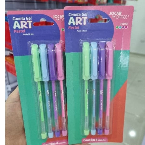 Caneta Esferográfica Jocar Office 1.0mm  Pastel Glitter / Caneta Gel Pastel / Caneta Gel Glitter  / Kit Caneta Gel