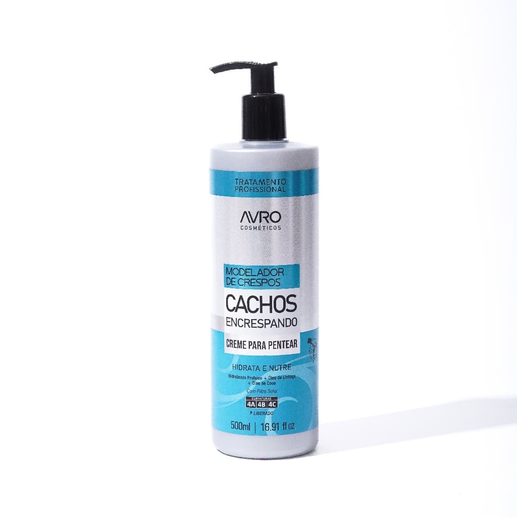 Creme Para Pentear Avro Modelador de Crespos Cachos Encrespando 500ml