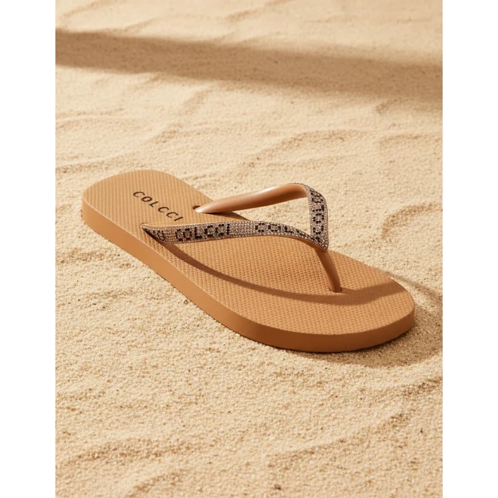 Chinelo Colcci Feminino Fiji Logo Strass Original Lançamento Macio Leve Praia