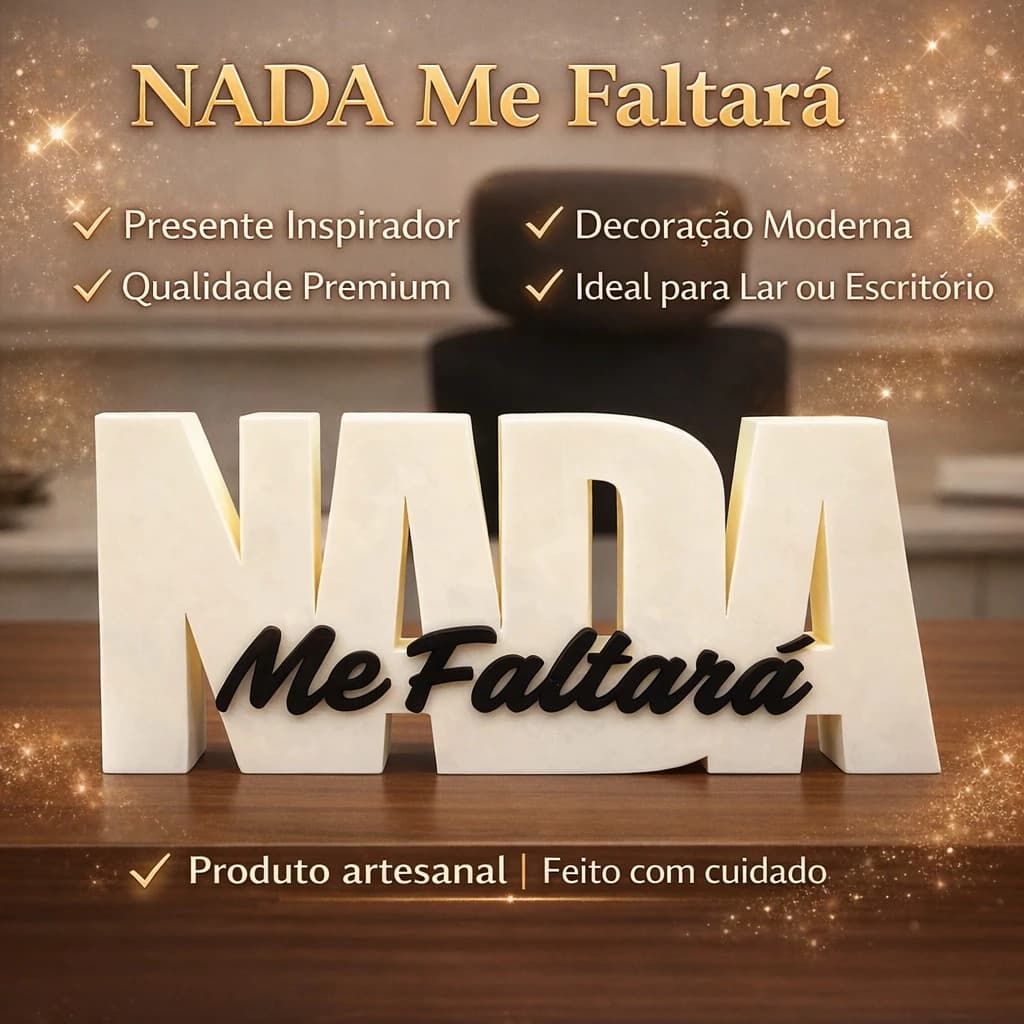 Decoração “Nada me Faltará” - Decoração de Sala, Quarto, escritório e Mesa Moderna