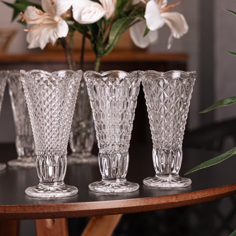 Mini Vaso Decorativo 12cm Cristal Ecológico para Flores, Mesa e Aparador de Decoração para Sala, Quarto e Escritório